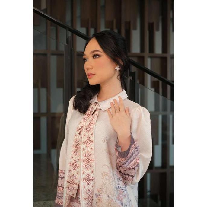KARIMAKE - Gamis Mambangsari Maharani Series - Gamis Motif Premium Soft Crinkle Silk Maxi Dress Musl