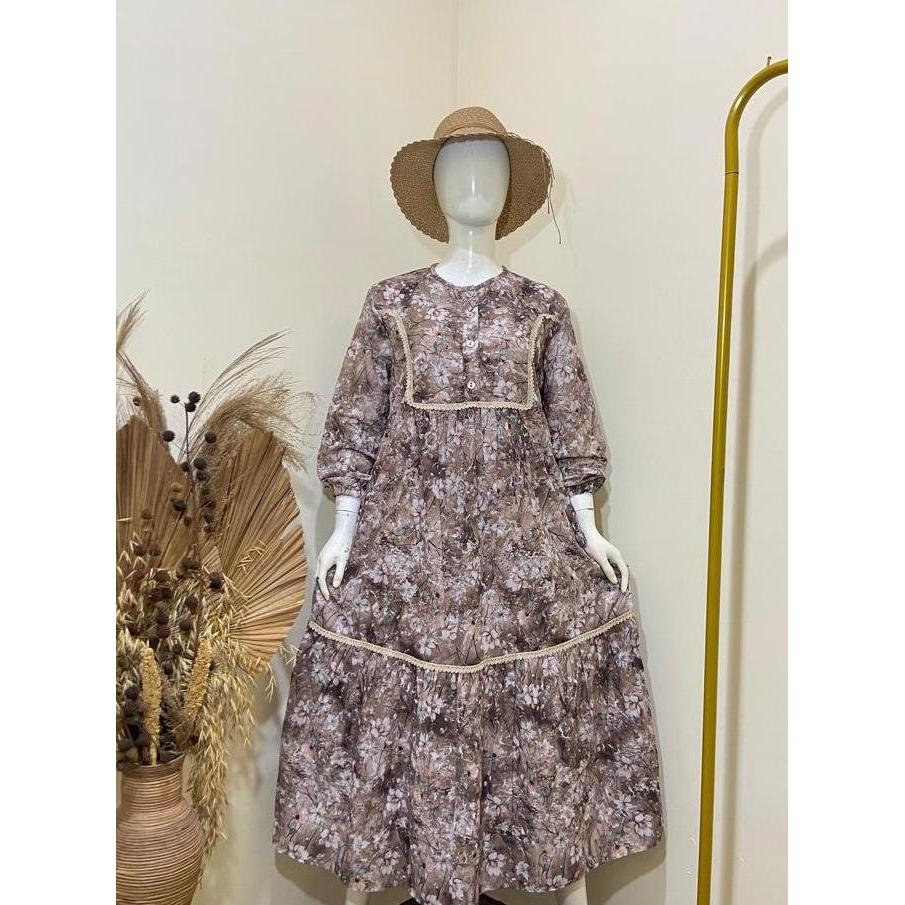 JIHAN FADHILAA - DRESS KATUN BORDIR RAYA SERIES ELEGANT MEWAH GAMIS PREMIUM FULL PURING BUSUI FRIEND