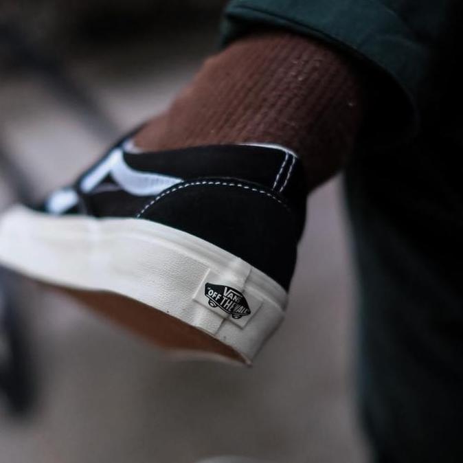 Vans Slip On Side Stripe Black White BNIB ORINAL MURAH