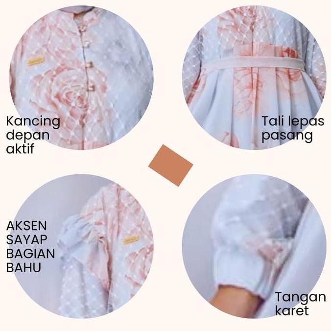 ARIFA DRESS GAMIS CERUTY TILE MAHALINI BUSUI DAN WUDHU FRIENDLY FREE KERUDUNG SEGI EMPAT (MODEL DADA