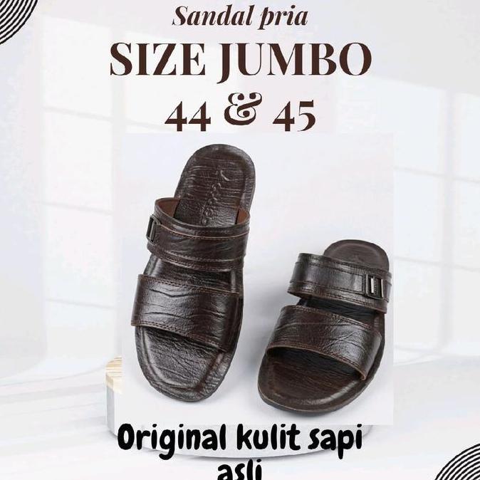 SANDAL JUMBO COOLED NH02 SANDAL PRIA KULIT ASLI UKURAN JUMBO BSIZE