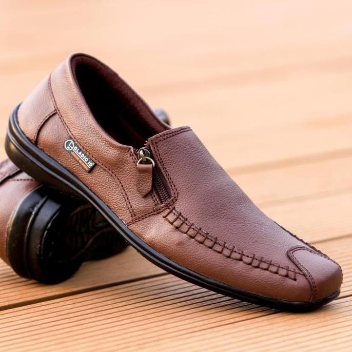 Sepatu Kulit Pria Casual Orinal Slip On Sepatu Kerja Pria Formal Pantofel Anti Slip Tanpa Tali Ori