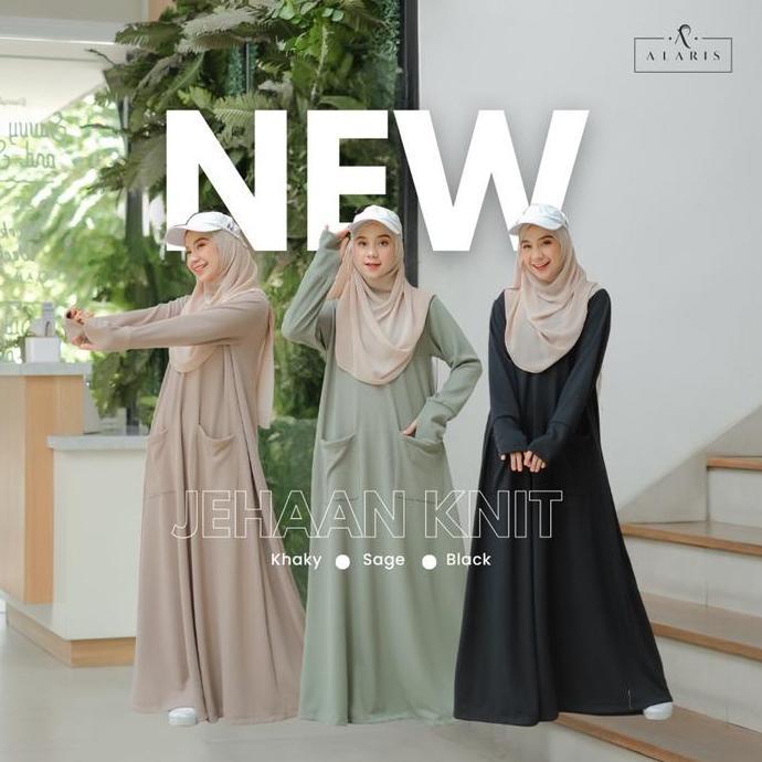 Jehaan Knit / Gamis Sporty / Gamis Olahraga / Gamis Rajut / Baju olahraga muslimah Basic Lembut