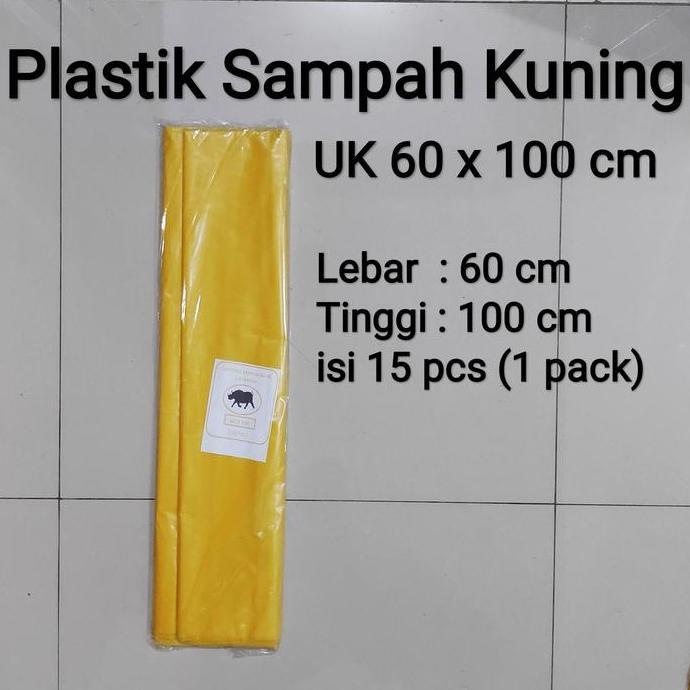 Qingjie- Plastik Sampah Kuning 60X100 - Plastik Medis - Kantong Sampah Medis, Kantong Kuning