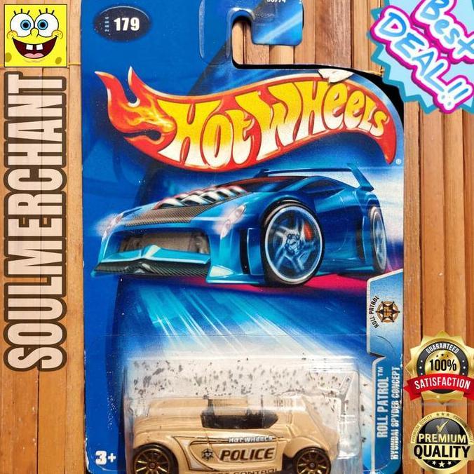 Hot Wheels Hyundai Spyder Concept Coklat Roll Patrol Mobil Police Ban Plastik New