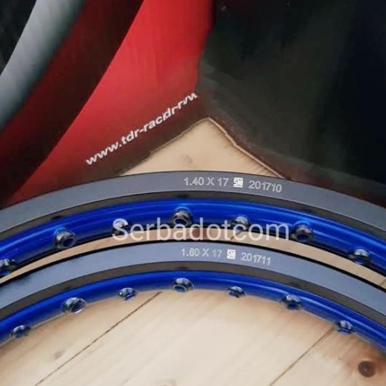 VELG TDR W SHAPE KOTAK 2 TONE BLACK BLUE BLACK GOLD 140 160 RING 17 SET ORIGINAL TWO TONE not u wr e