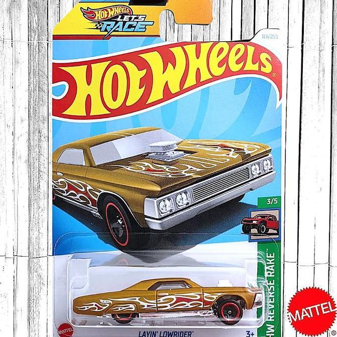 Hot Wheels Layin Lowrider Emas Diecast Mobil Muscle New