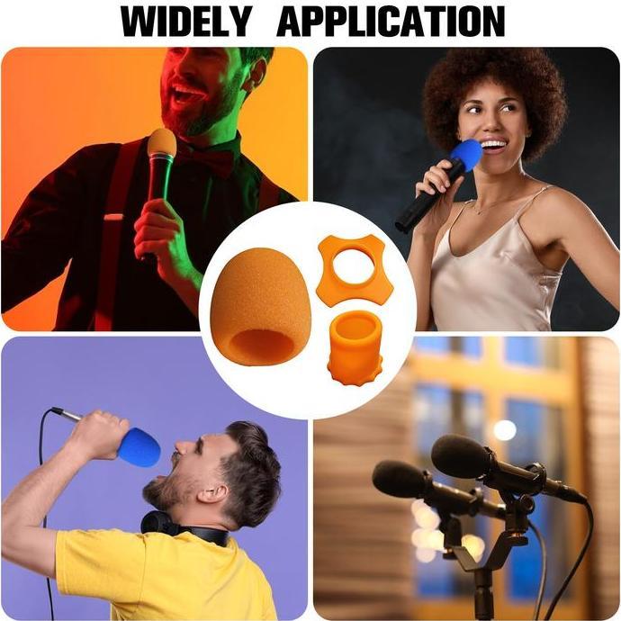 Vocale- 3 Buah Set Sarung Mikrofon Microphone Tebal / Spon Mic / Cover Mic - 3Pcs Microphone Cover S