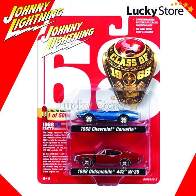 Johnny Lightning 1968 Chevrolet Corvette - 1968 Oldsmobile 4442 W-30