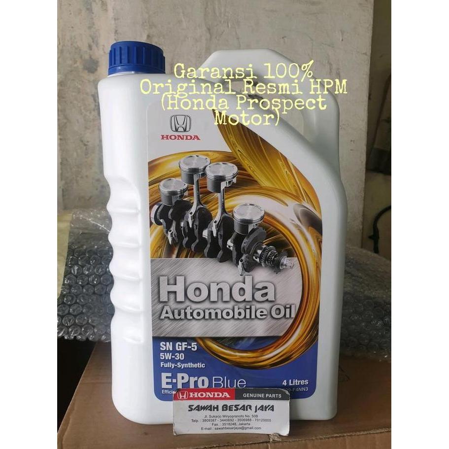Oli Mesin E-Pro Epro Blue 5W-30 Galon Atau 4 Liter Mobil Honda Brio Mobilio Jazz Rs Freed Brv Hrv Wr