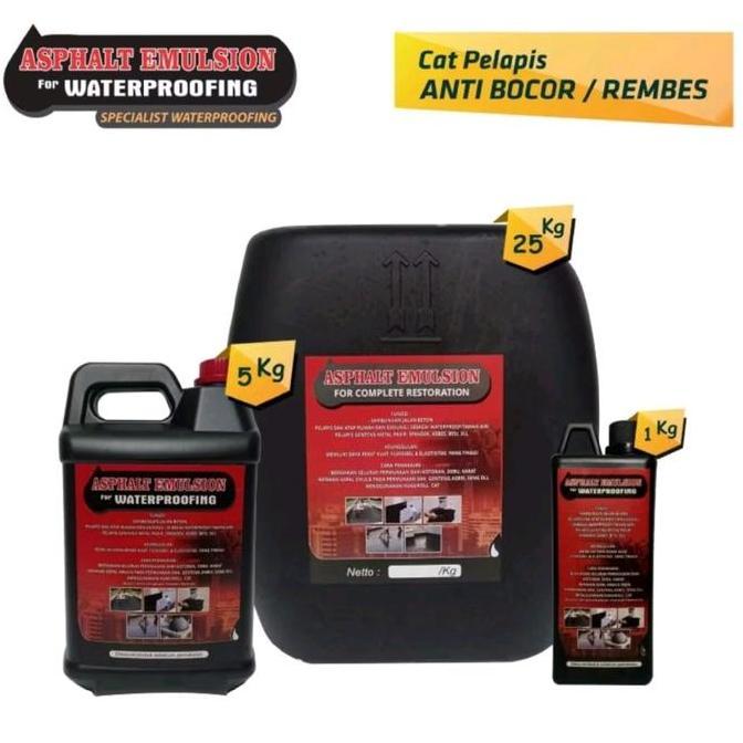 Aspal Emulsion Waterprooring 25Kg-Hitam Aspal Cair Pelapis Anti Bocor, Melindungi Bangunan Dari Resa