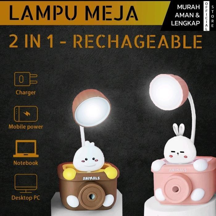 Lampu Belajar Karakter Lucu -  Lampu Unik lucu Baterai Putih