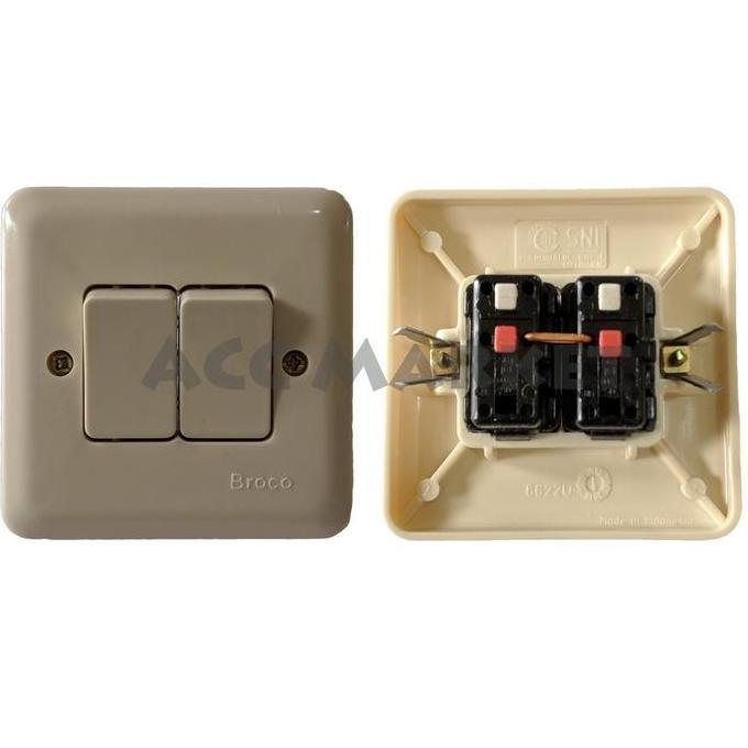 Ricita- Broco Ib Saklar Lampu Listrik Seri Double Rumah Tembok Tanam