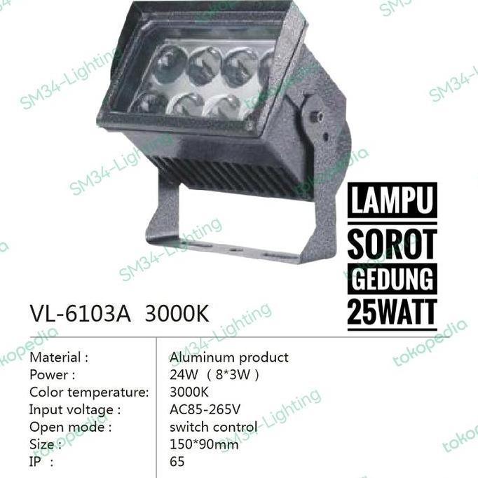 Promo Kap Sorot Cree 30W 50Meter Led Lampu Tembak Gedung Spot Taman Outdoor Terbaru 