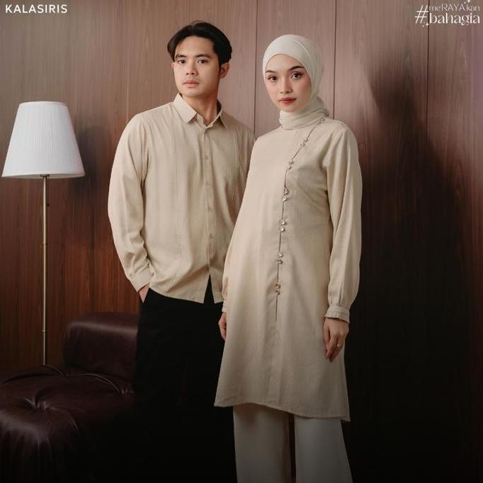 [NEW] Nibras Hijab x Kalasiris Baju Couple Lebaran Koko Tunik Lengan Panjangn - Earthy Series