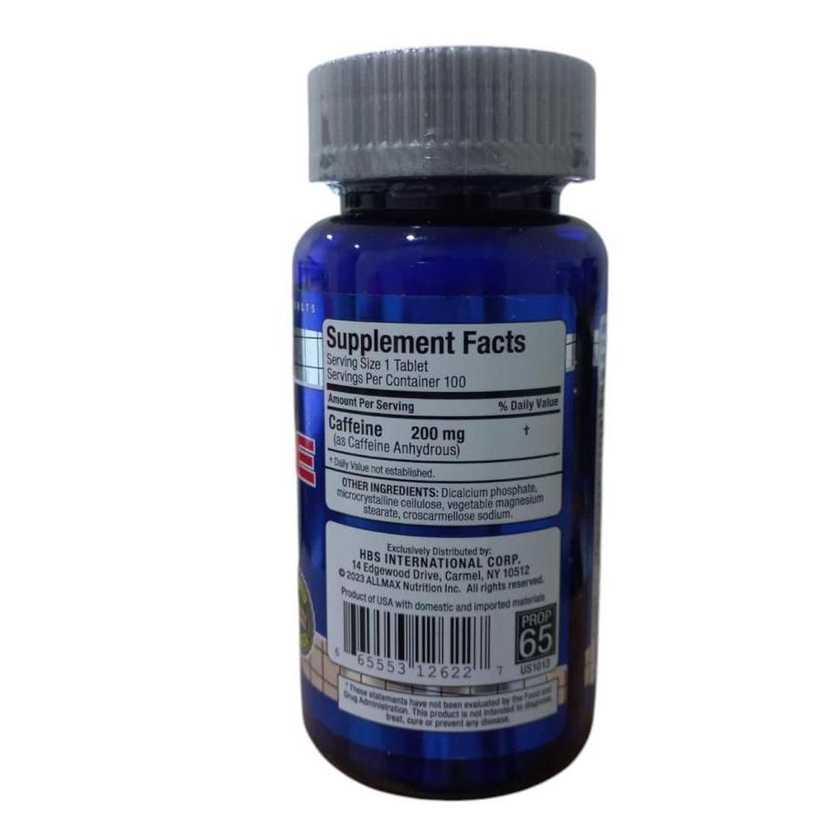 Kerenabis- Allmax Nutrition Caffeine 200 Mg 100 Tab Allmax Kafein Allmax Caffeine