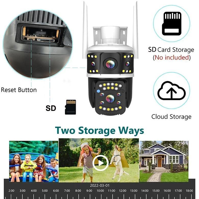 SOLVESSAMARKET V380 PRO CCTV CCTV CAMERA HD 1080P 2 LENS OUTDOOR IP66 WATERPROOF AUTO TRACKING CCTV 