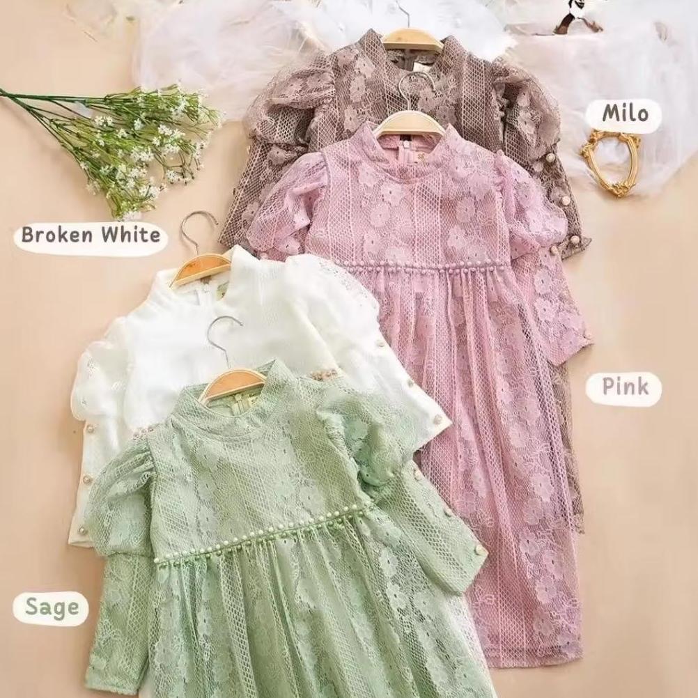 PREMIUM AQILA GAMIS PESTA BROKAT ANAK PEREMPUAN USIA 2-9 TAHUN/ GAMIS DRESS ANAK