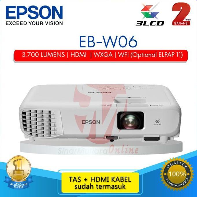 Projector Epson EB-W06 3700 Lumens WXGA