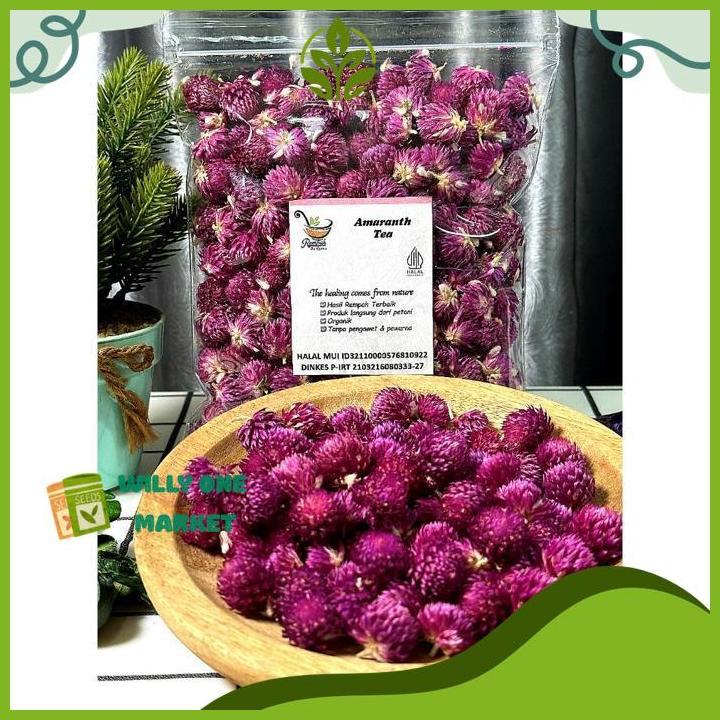 BUNGA GLOBE AMARANTH KERING - TEH BUNGA KENOP HERBAL WILLY ONE MARKET