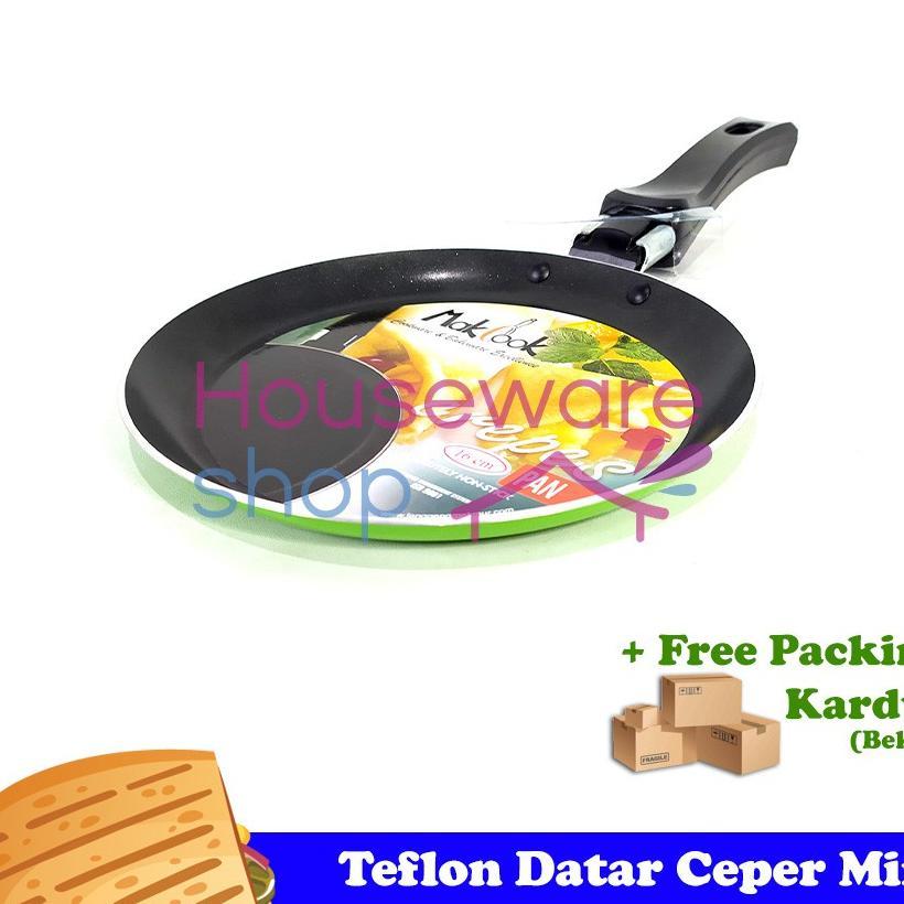 Crepes Pan / Wajan Teflon Datar Gagang / Crepes Maker - 16Cm