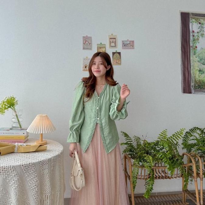 NEW EZRA KEBAYA EMBROIDERED BLOUSE WANITA ORI