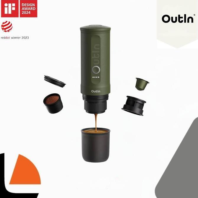 NEW OUTIN NANO PORTABLE ELECTRIC ESPRESSO MACHINE TRAVEL COFFEE MAKER SELF HEATING USB C 2-IN-1 BREW