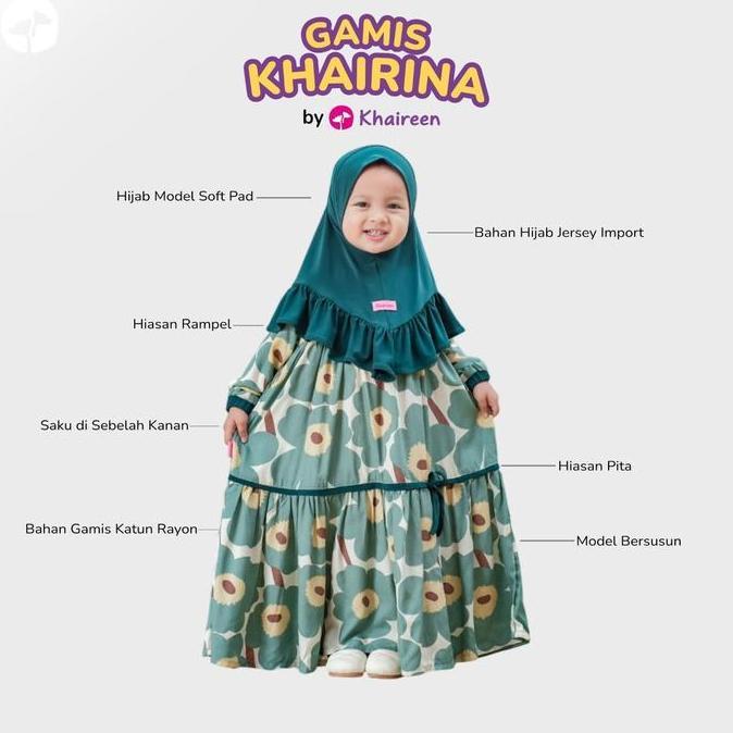 NEW KHAIREEN GAMIS KHAIRINA (ETALASE 2) GAMIS ANAK GAMIS ANAK RAYON MOTIF GAMIS BAYI BALITA GAMIS AQ