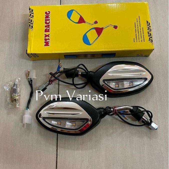 Promo Kaca Motor Spion Sein + Soket Untuk  Honda, Yamaha, Beat, Genio, Vario, Scoopy, Mio, Xeon - Ac