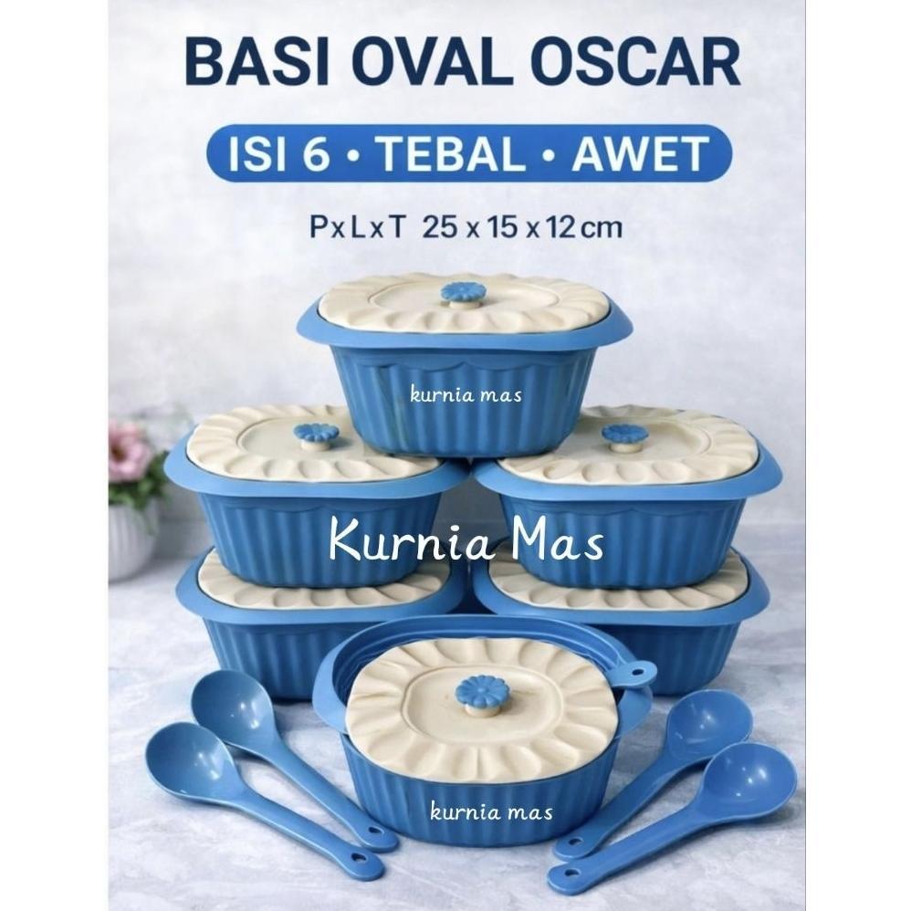 Grosir Basi Prasmanan Oscar Gold Isi 6Pcs + Irus 6Pcs Basi Oval Tempat Lauk Prasmanan