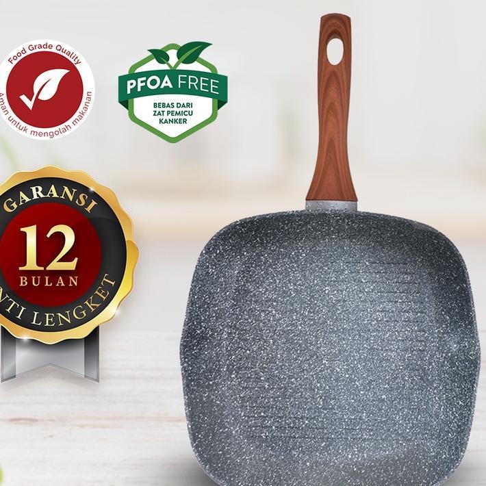Cypruz Grey Marble Grill Pan / Panggangan Anti Lengket