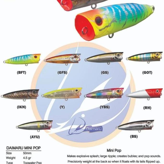 Pesce- Lure Mini Popper Daimaru Mini Pop 50Mm 4.5Gram