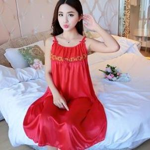 Vestito- [ Redpink ] Daster Jumbo Jubah Tidur Nhtwear Homewear Looks Meh Elegan Girl Desa Front View
