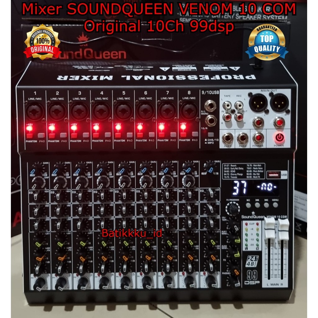 Mixer Audio Soundqueen Venom 10 Com Venom10 Original 10Ch 99Dsp New