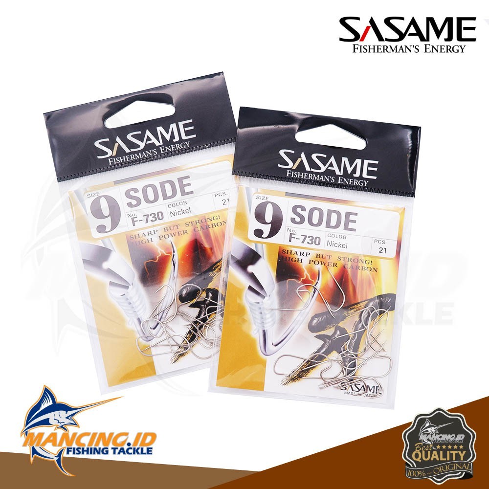 Sasame Sode F-730 Flat Carbon Hook Kail Pancing Ikan Mas Gurame Bawal Patin Hiu Anti Moncel Made In 