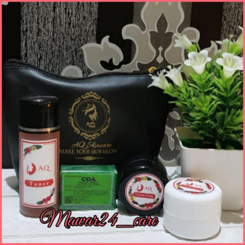 BISA COD PAKET LENGKAP CREAM KRIM AQ ORIGINAL SKIN CARE SKINCARE PELEMBAB WAJAH GLOW GLOWING