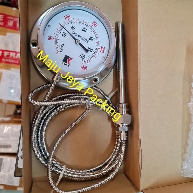 Thermometer kapiler / capillary full stainless 4" inch 120 derajat