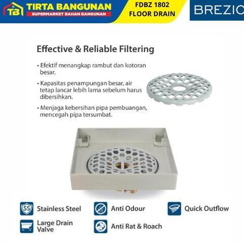 Sale Brezio Fdbz 1803 Floor Drain Strainer Saringan Got Kamar Mandi Anti Bau Black