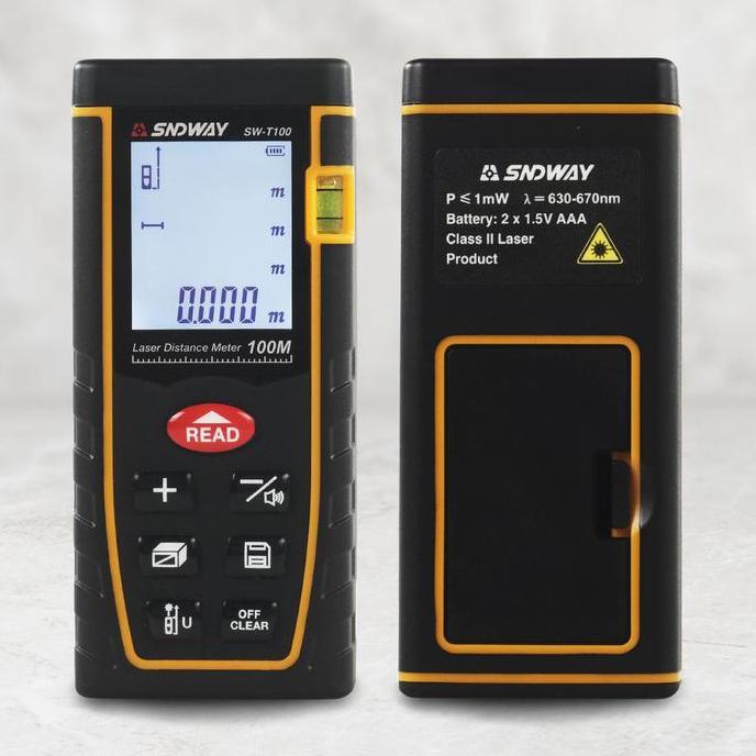 Pengukur Jarak Laser 100M / Meteran Laser Mengukur Jarak dan Volume
