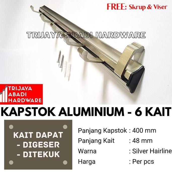 Kapstok Aluminium 6 Kait - Single Hook Capstock - Gantungan Baju