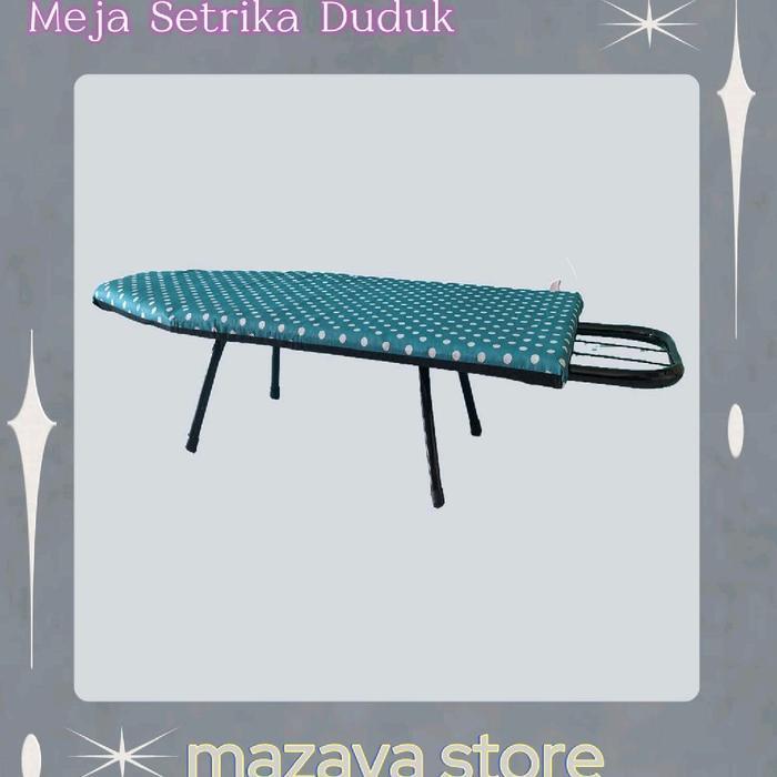Mazava Store Meja Setrika Duduk Motif Polkadot  Dengan Kaki Stabil Untuk Kebutuhan Rumah Tangga Anda