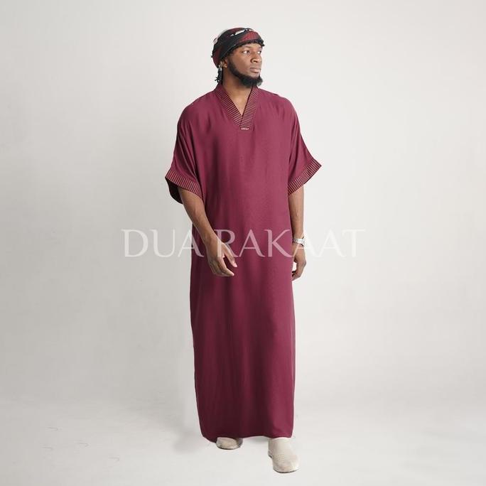 DUA RAKAAT Orinal ALFATH RAYON Gamis Jubah Maroko Abaya Pria Muslim Lebaran Bahan Rayon
