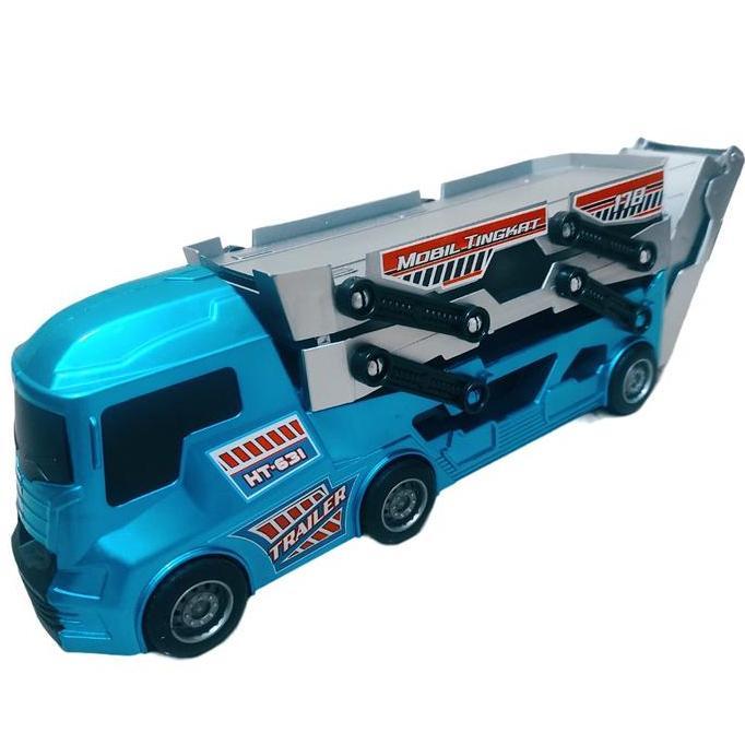 akbaralmah - Mainan Mobil Tingkat Truck Bertingkat Pengangkut Mobil Rak Diecast Koleksi Anak Toy Pla