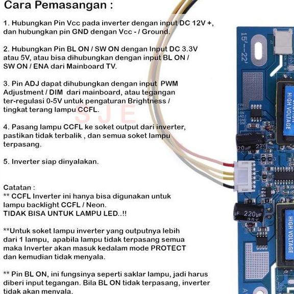 Ccfl Inverter 2 Lampu - Pin Kecil / Ccfl Backlight Driver