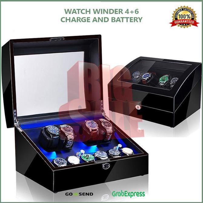 Watch Winder Pemutar Jam Tangan Otomatis 4+6 Slot Japan Motor Warranty