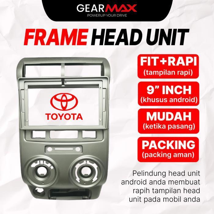 [Cod] Gearmax Frame Head Unit 9 Inch Android Toyota Avanza 2004-2011 Silver Grey Include Soket Pelin
