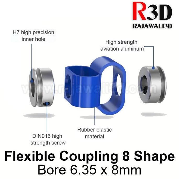 Coupler Flexible Double Loop 8 Shape Encoder 6.35x8mm