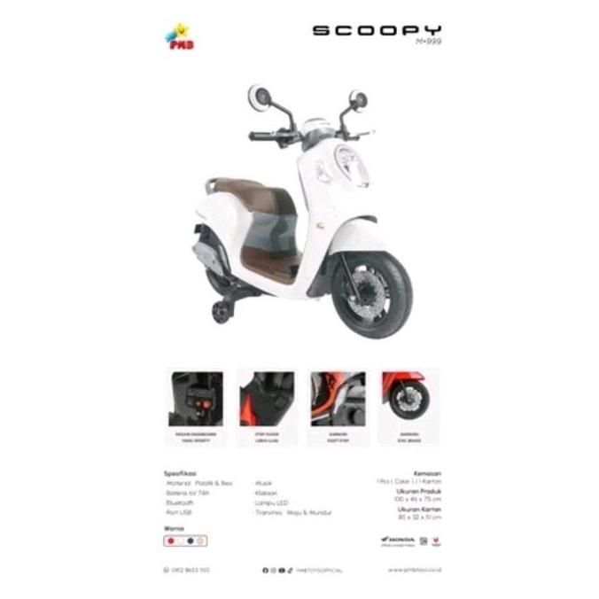 FREE PELAPIS BAN Mainan Motor Aki Anak Scoopy PMB M 999 / M999