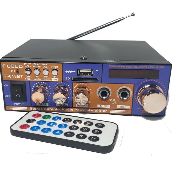Amplifier Fleco Bluetooth F-618BT Stereo Karaoke + Mp3 player + Radio