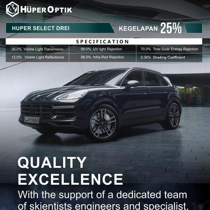 Kaca Film Huper Optik (optional)